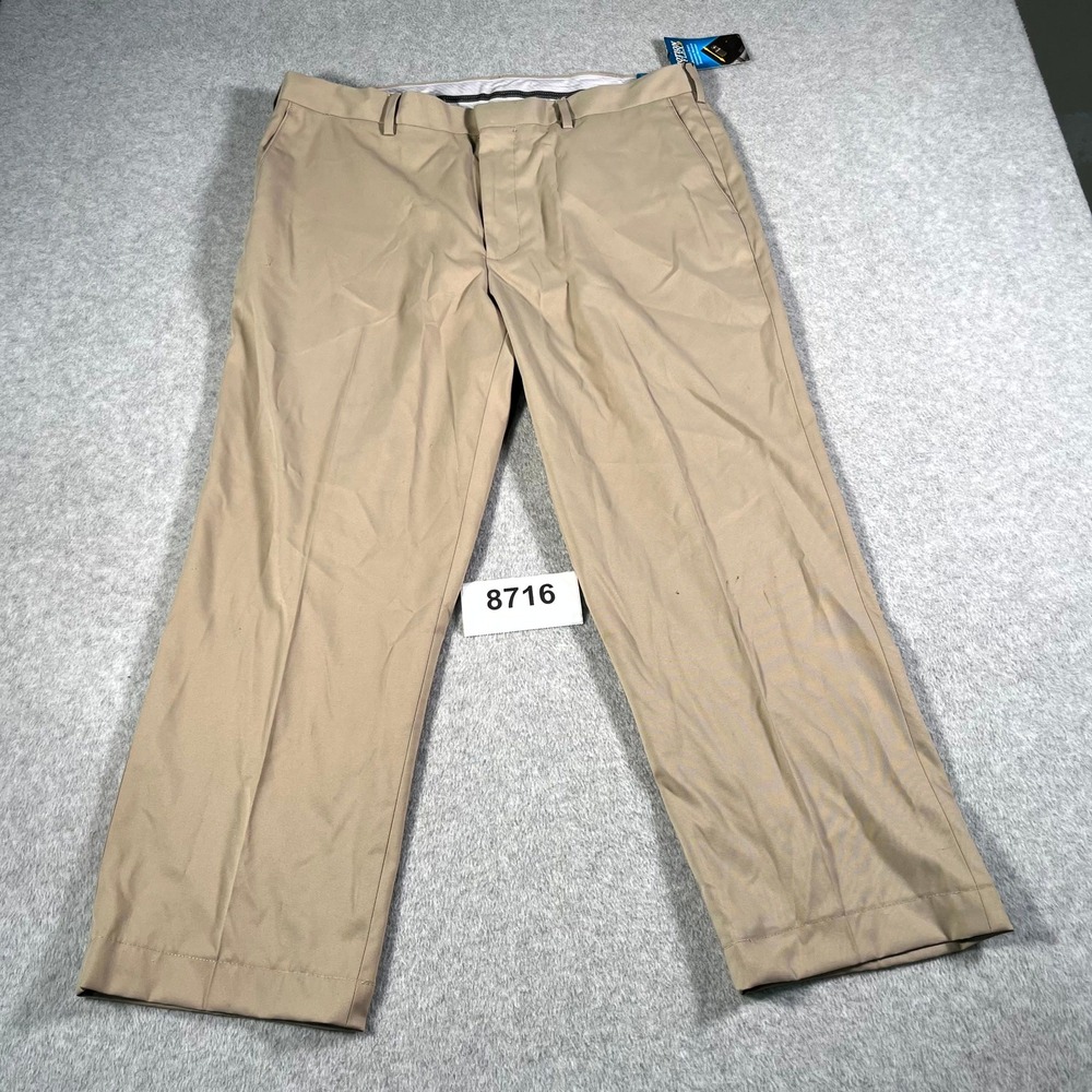 PGA Tour Ultimate Pants Mens‎ 38x34 Khaki Motion Flux Stretch Straight Leg